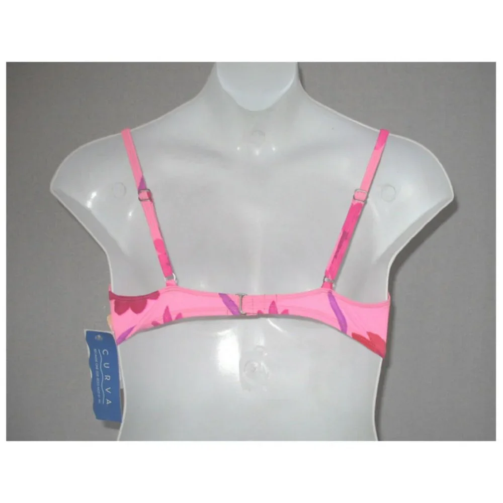 Curva Beachwear Pink Floral Bikini Top D-Cup NWT